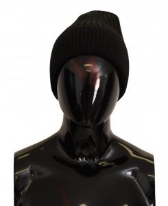 Элегантная шерстяная шапка-бини с косичной вязкой и флисовой подкладкой Dolce & Gabbana, черный