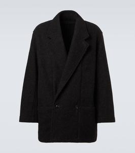 Шерстяное пальто из альпаки Lemaire, Black