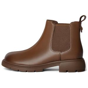 Senda Женские короткие челси из овчины без подкладки коричневые, цвет Brown Unlined