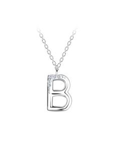Alexander York Колье с подвеской в виде буквы B из серебра 925 пробы, комплект из двух серебряных элементов