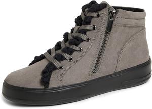 Женские ботинки Dearfoams Original Comfort с наружной молнией и кружевом, с отделкой из искусственного меха, Grey