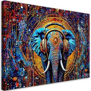 Картина арт-принт KUNSTLOFT Electro Elephant Rhapsody, многоцветный