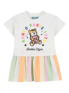 Платье Bubble Tiger в полоску Kenzo Kids, белый