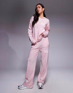 Трикотажные спортивные брюки Weekend Collective Coord с широкими штанинами и университетской графикой в розовом цвете Asos Weekend Collective