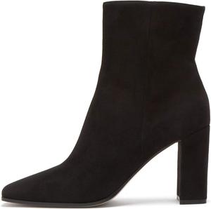 Женская обувь YDN, туфли с высокими массивными каблуками, ботильоны на молнии, квадратный закрытый носок, праздничные туфли, размеры 4-15 US, Suede Black