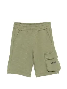 Карго-шорты с вышитым логотипом Moschino Kids, зеленый