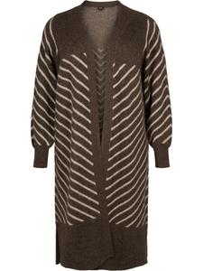 Вязаный кардиган Zizzi Winnie, цвет Chocolate/Light brown