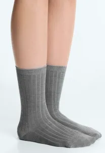 Классические ребристые шелковые носки Oysho, Light Grey