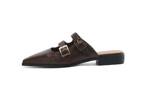 Женские сандалии с закрытым носком и резиновой подошвой, устойчивые к запахам HLA, Brown