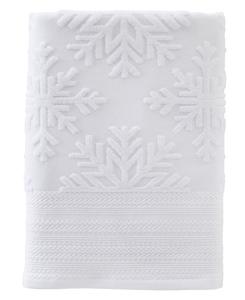 Хлопковое банное полотенце с жаккардовым узором «нежные снежинки», 63,5 см x 132 см. SKL Home, White