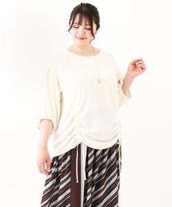 Блузка с асимметричным низом большого размера Eur3, цвет Ivory(80)