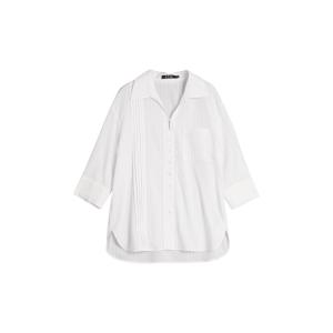 ELLE Рубашка женская белая с квадратным воротником