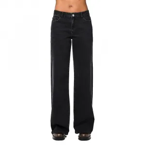 Джинсы Pieces Selma Wide Leg low waist, черный