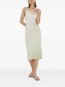 Миди-платье с воротником-капюшоном Samsoe Samsoe, светло-бежевый