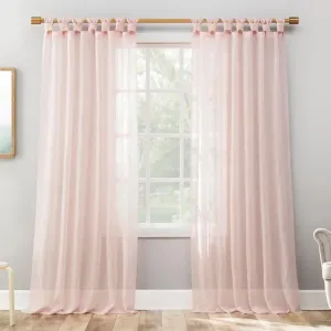Штора Krista Holiday Twist Tab Sheer Tab Top Curtain Panel No. 918, Blush
