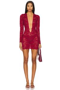 Прозрачное мини-платье violetta Superdown, красный
