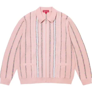 Кардиган со спиральными полосками на молнии Supreme, розовый