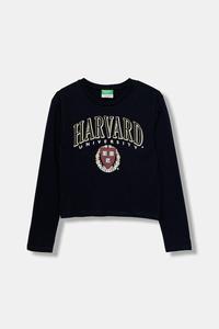 Детская хлопковая кофта с длинным рукавом United Colors Of Benetton, темно-синий