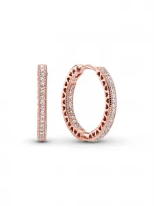 Серьги-кольца «Блеск и сердечки» Pandora, золото