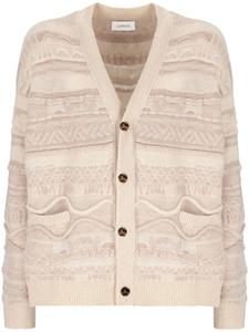 Laneus кардиган вязки интарсия с узором, нейтральный