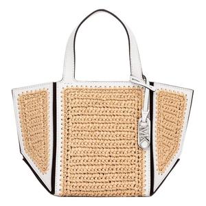 Сумка-шоппер Jordi Leather, маленькая женская сумка natural и optical white MICHAEL KORS, Set (Bag+Dust Bag)