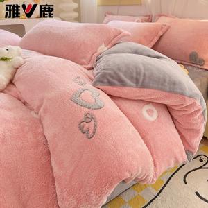 Yalu Пододеяльник 200x230 см из молочного вельвета, двусторонний флис, рисунок Heart-Shaped Wings