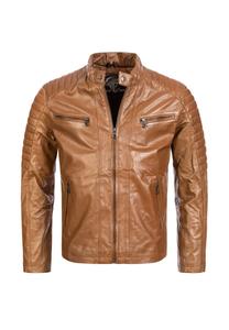 Кожаная куртка стандартного кроя Rock Creek, цвет Hellbraun