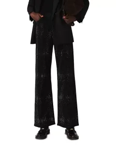 Джинсы с завышенной талией и широкими штанинами, черные. Maje, черный