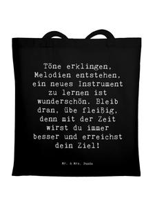 Mr. & Mrs. Panda Джутовая сумка с надписью: «Научитесь играть на новом музыкальном инструменте...» (черного цвета)