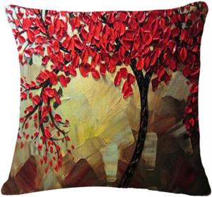 DUYHBAWRS Чехол для подушки винтажный цветок хлопок лен