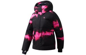 Пуховик женский глубокий черный с принтом от Rose Red Fila