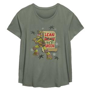 Футболка с принтом Teenage Mutant Ninja Turtles Michelangelo, зеленая, oversize Nickelodeon