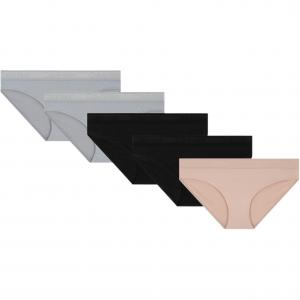 Женские трусы 5 штук Calvin Klein, 5 Pack (Gray+Black+Skin)