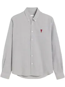 Полосатая рубашка с монограммой Ami de Coeur AMI Paris, черный