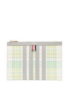 Thom Browne клатч в клетку, зеленый