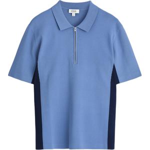 COS Поло мужские синий/темно-синий