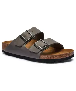 Кожаные тапочки Arizona Leoi Narrow fit Birkenstock, серый