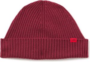 Мужская шапка-бини HUGO с маленьким логотипом в рубчик, Tawny Port