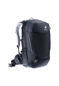 Велосипедный рюкзак Trans Alpine 30 нагрудный ремень, компрессионные ремни, контактная спинка, подготовка для системы гидратации, съемный коврик для сиденья, встроенный дождевик для женщин и мужчин deuter, черный