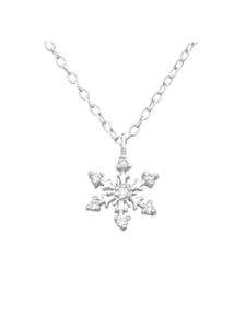 Alexander York Колье с подвеской в виде снежинки из серебра 925 пробы, комплект из двух частей из серебра