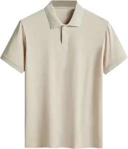 Мужская поло-рубашка для гольфа с коротким рукавом, влагоотводящая, классический воротник на пуговицах fnnxeal