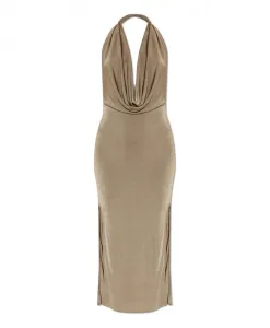Платье с открытой спиной Misbhv, бежевый