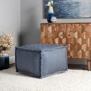 Пуф Amalfi Aztec Print Indoor/Outdoor Filled Ottoman Pouf nuLOOM, Размер: 36 x 51 x 51 см см, синий