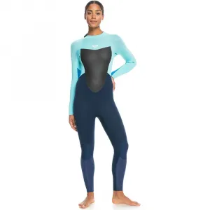 Неопреновый костюм с длинными рукавами и молнией на спине Roxy Prologue 4/3 mm Woman, синий