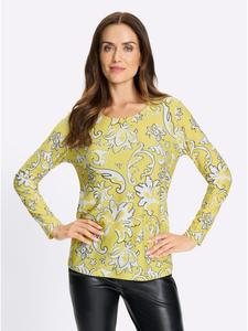 Рубашка с длинными рукавами в лаймово-экрю цвете Heine