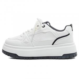 Кеды, скейтборд обувь женская низкая белый/черный Huanqiu