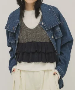 Жилет из трикотажа с оборками, растягивающимися в двух направлениях Kbf, цвет Gray And Other Colors