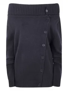 Кардиган с открытыми плечами и пуговицами спереди Circus Hotel, синий