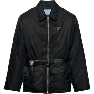 Пуховик женский Prada с ремешком, черный