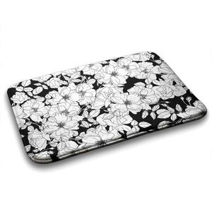 Коврик для ванной Tulup Blumen Rosen, 90x1x90 см, черный